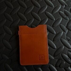 Thread- vertical Wallet Brown Leather Card Holder